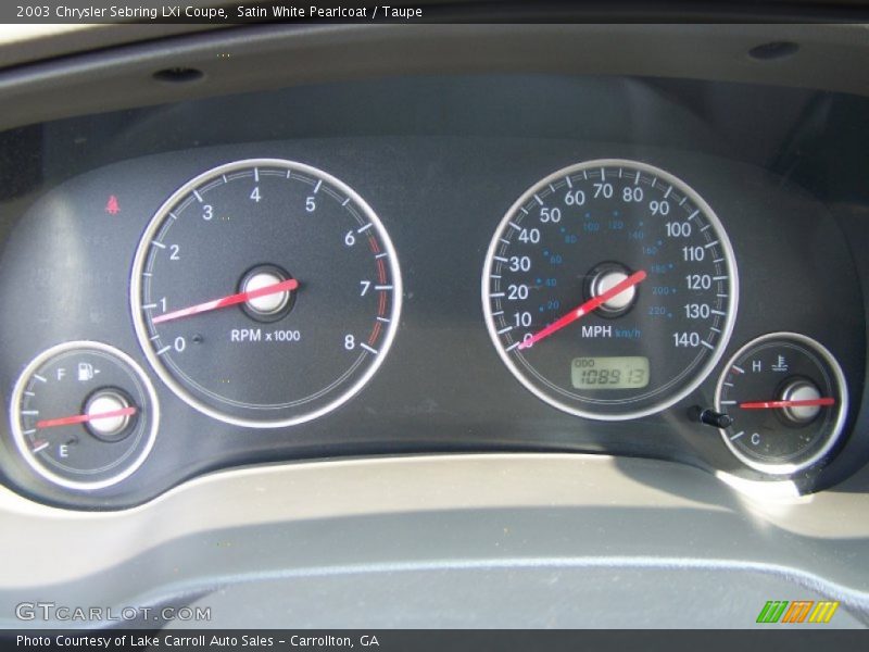 Satin White Pearlcoat / Taupe 2003 Chrysler Sebring LXi Coupe