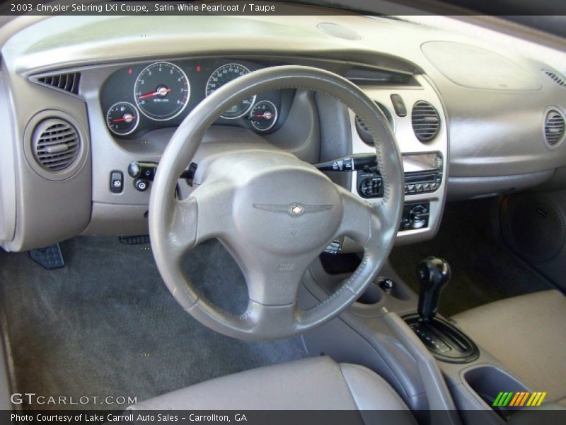 Satin White Pearlcoat / Taupe 2003 Chrysler Sebring LXi Coupe