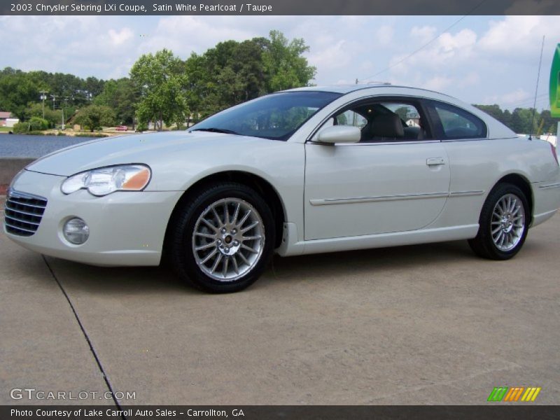 Satin White Pearlcoat / Taupe 2003 Chrysler Sebring LXi Coupe