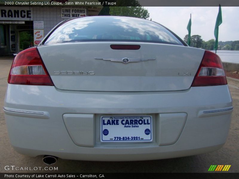 Satin White Pearlcoat / Taupe 2003 Chrysler Sebring LXi Coupe