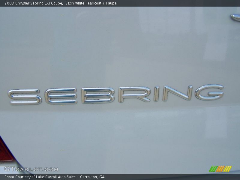 Satin White Pearlcoat / Taupe 2003 Chrysler Sebring LXi Coupe