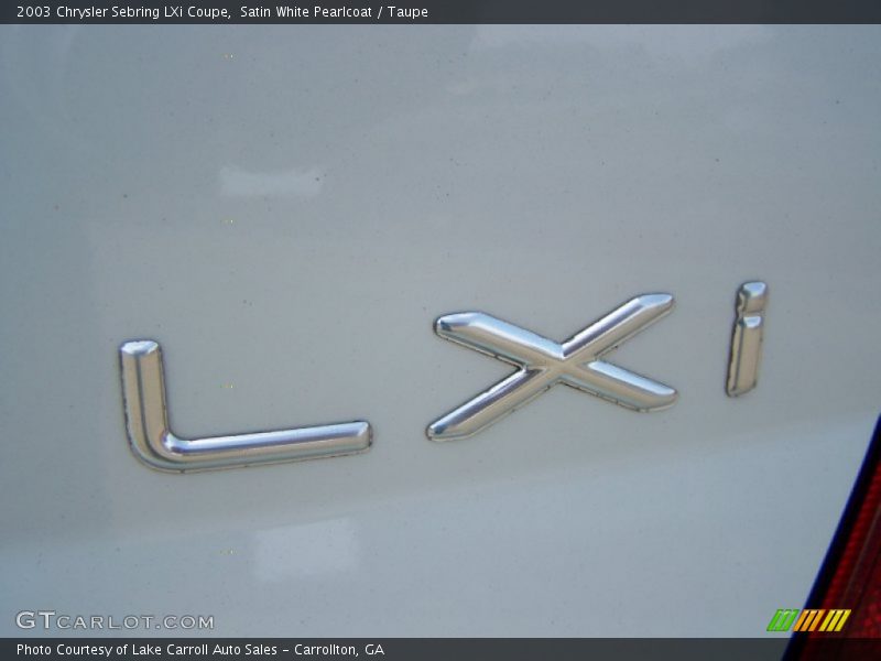 Satin White Pearlcoat / Taupe 2003 Chrysler Sebring LXi Coupe