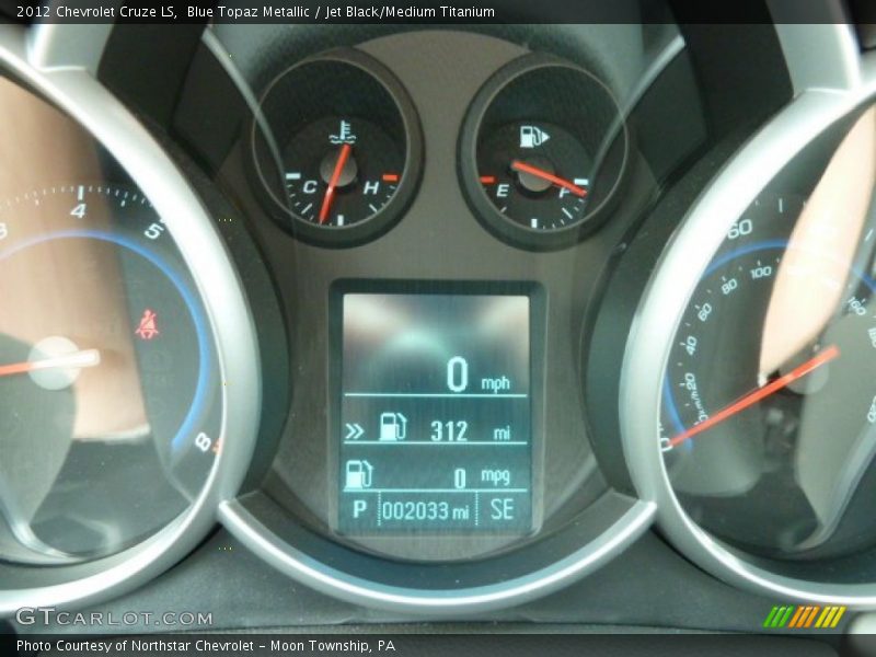 Blue Topaz Metallic / Jet Black/Medium Titanium 2012 Chevrolet Cruze LS
