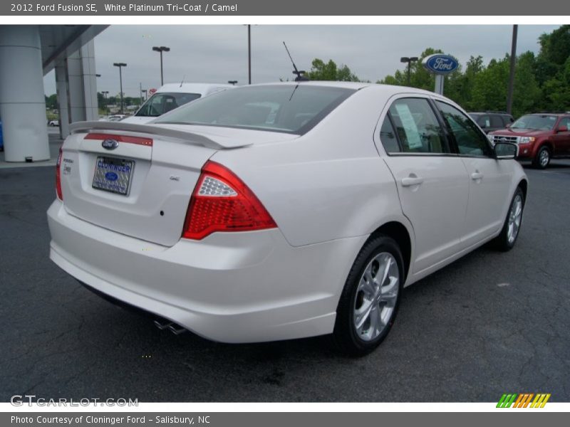 White Platinum Tri-Coat / Camel 2012 Ford Fusion SE
