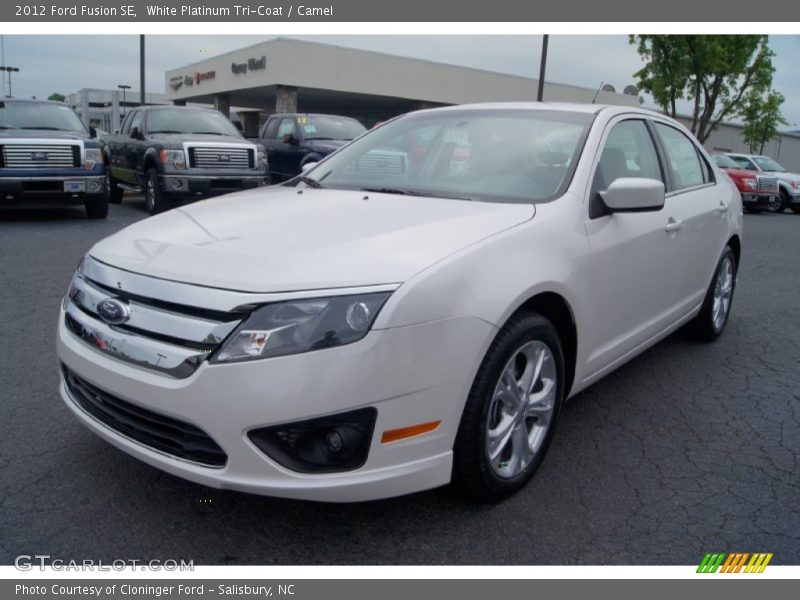 White Platinum Tri-Coat / Camel 2012 Ford Fusion SE