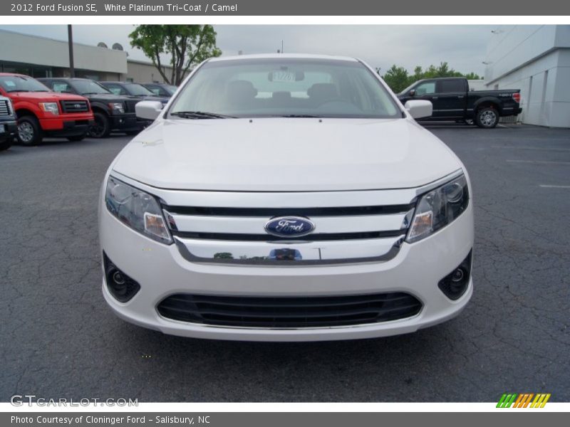 White Platinum Tri-Coat / Camel 2012 Ford Fusion SE