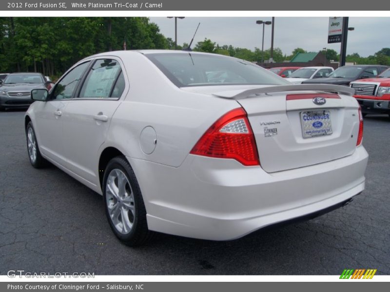 White Platinum Tri-Coat / Camel 2012 Ford Fusion SE