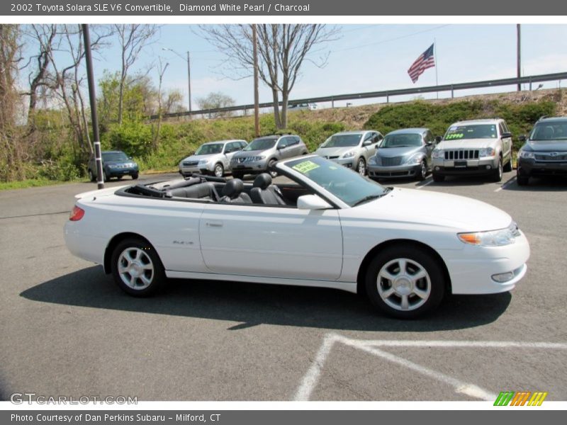 Diamond White Pearl / Charcoal 2002 Toyota Solara SLE V6 Convertible