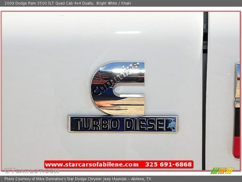 Bright White / Khaki 2009 Dodge Ram 3500 SLT Quad Cab 4x4 Dually