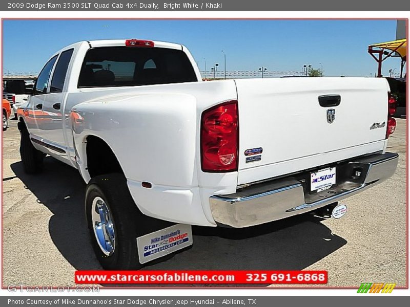 Bright White / Khaki 2009 Dodge Ram 3500 SLT Quad Cab 4x4 Dually