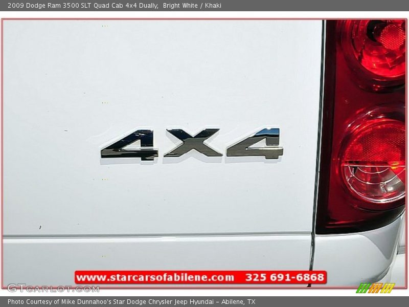 Bright White / Khaki 2009 Dodge Ram 3500 SLT Quad Cab 4x4 Dually