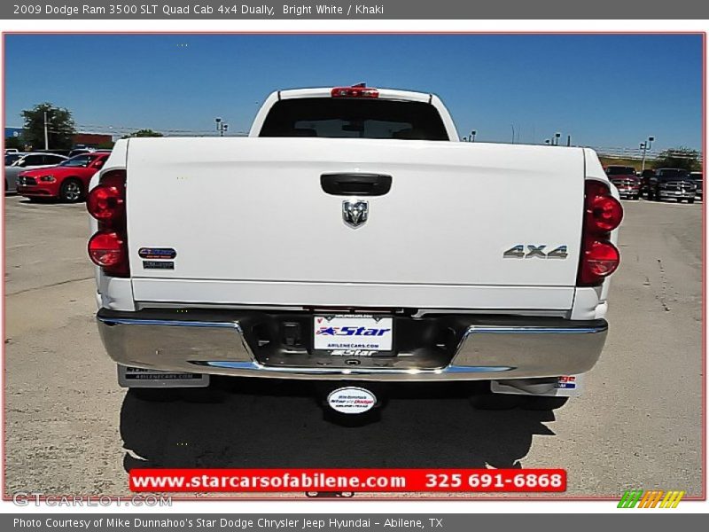 Bright White / Khaki 2009 Dodge Ram 3500 SLT Quad Cab 4x4 Dually