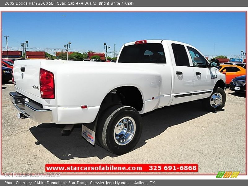 Bright White / Khaki 2009 Dodge Ram 3500 SLT Quad Cab 4x4 Dually