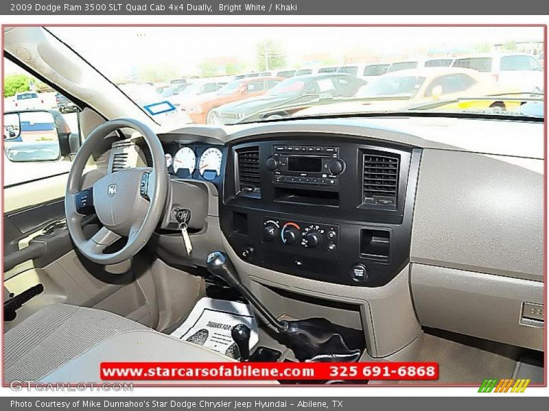 Bright White / Khaki 2009 Dodge Ram 3500 SLT Quad Cab 4x4 Dually