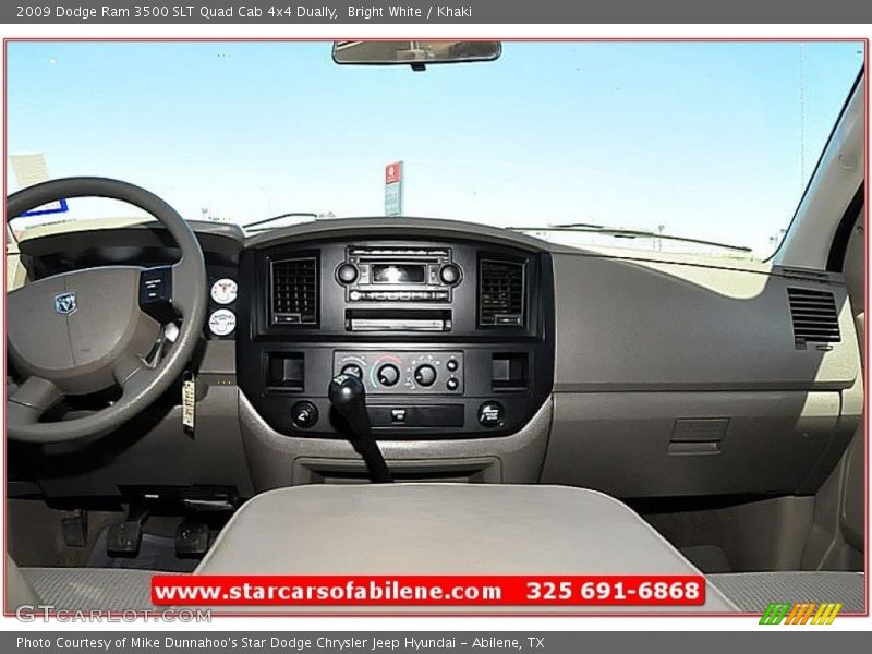 Bright White / Khaki 2009 Dodge Ram 3500 SLT Quad Cab 4x4 Dually