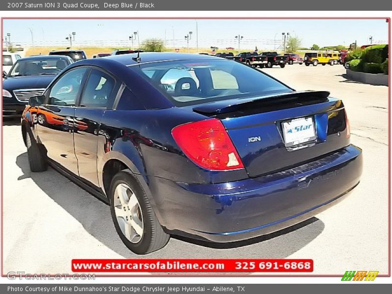 Deep Blue / Black 2007 Saturn ION 3 Quad Coupe