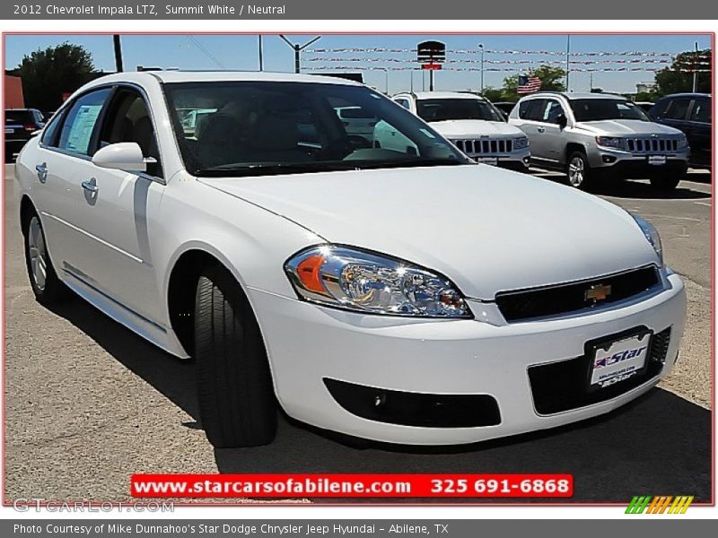 Summit White / Neutral 2012 Chevrolet Impala LTZ