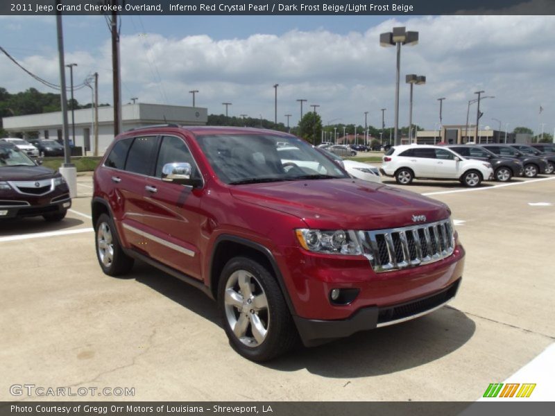 Inferno Red Crystal Pearl / Dark Frost Beige/Light Frost Beige 2011 Jeep Grand Cherokee Overland