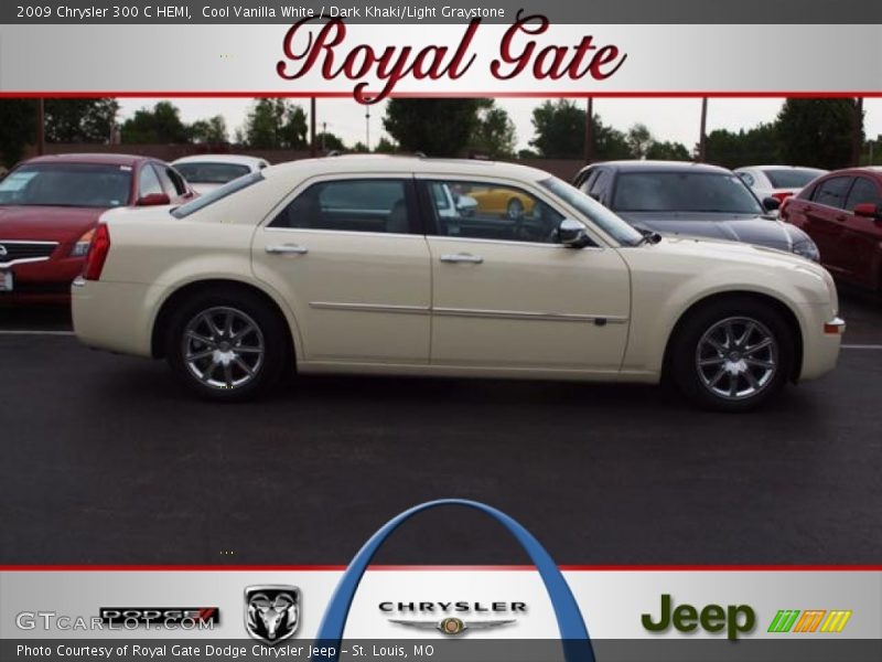 Cool Vanilla White / Dark Khaki/Light Graystone 2009 Chrysler 300 C HEMI