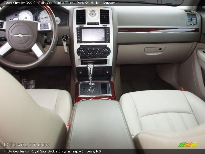 Cool Vanilla White / Dark Khaki/Light Graystone 2009 Chrysler 300 C HEMI
