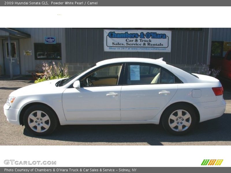 Powder White Pearl / Camel 2009 Hyundai Sonata GLS
