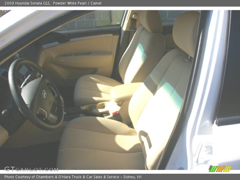 Powder White Pearl / Camel 2009 Hyundai Sonata GLS