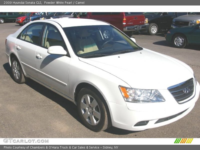 Powder White Pearl / Camel 2009 Hyundai Sonata GLS