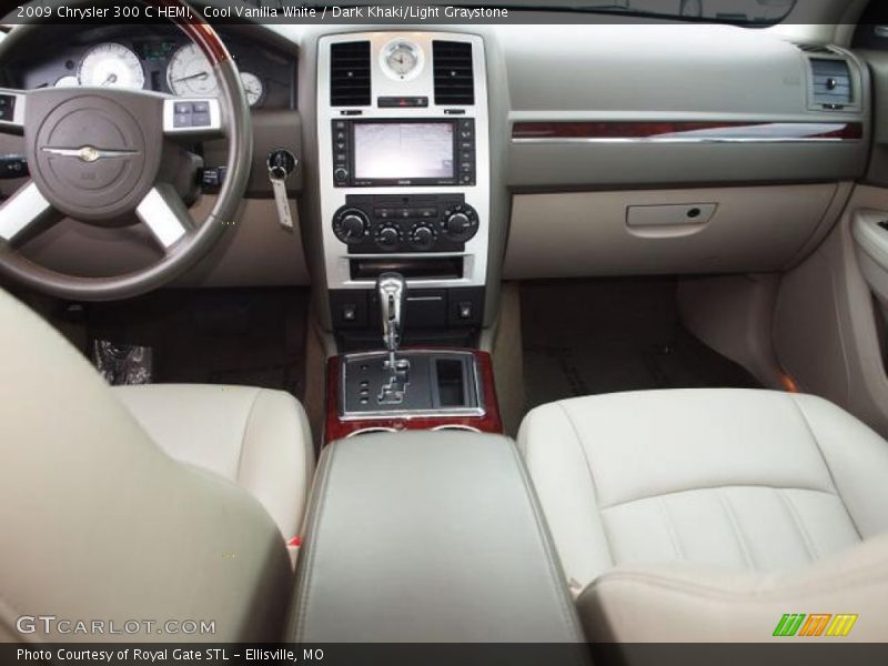 Cool Vanilla White / Dark Khaki/Light Graystone 2009 Chrysler 300 C HEMI