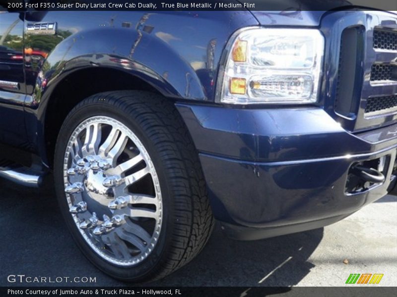 True Blue Metallic / Medium Flint 2005 Ford F350 Super Duty Lariat Crew Cab Dually