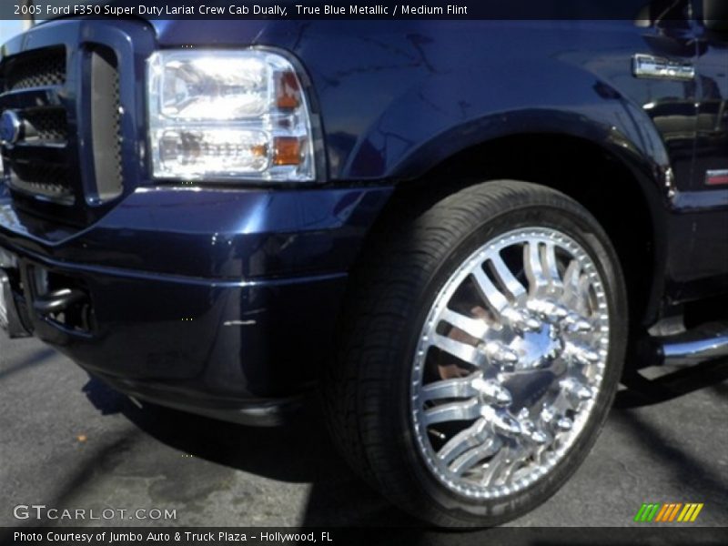 True Blue Metallic / Medium Flint 2005 Ford F350 Super Duty Lariat Crew Cab Dually