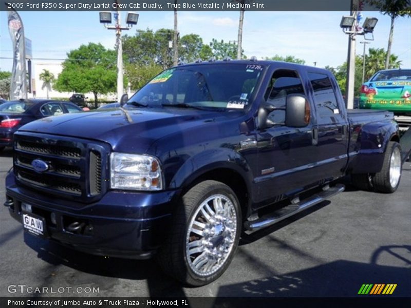 True Blue Metallic / Medium Flint 2005 Ford F350 Super Duty Lariat Crew Cab Dually