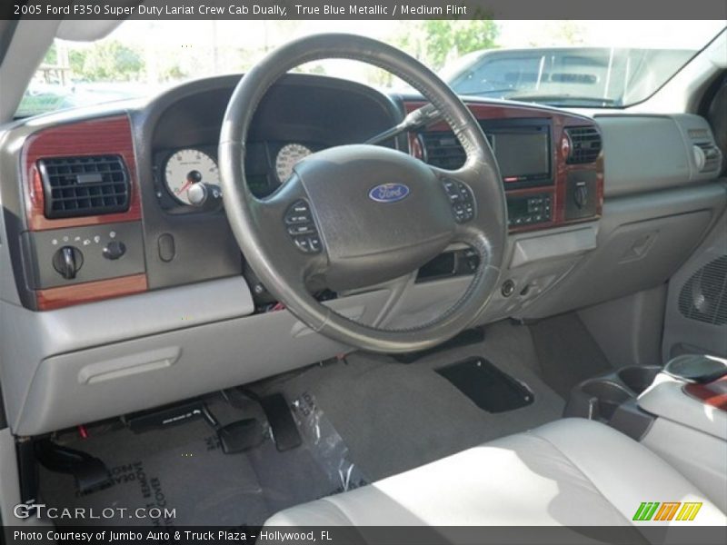True Blue Metallic / Medium Flint 2005 Ford F350 Super Duty Lariat Crew Cab Dually