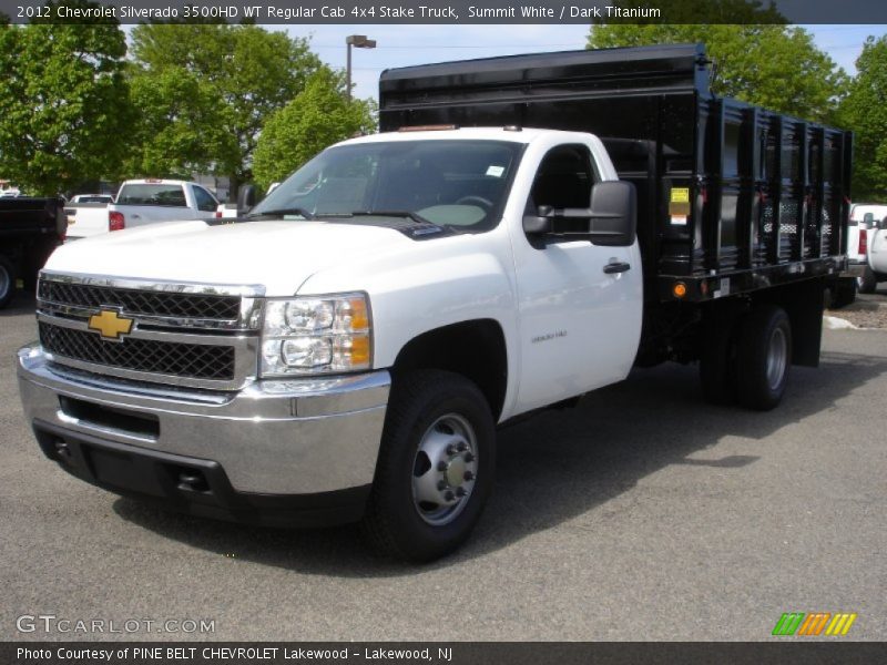 Summit White / Dark Titanium 2012 Chevrolet Silverado 3500HD WT Regular Cab 4x4 Stake Truck