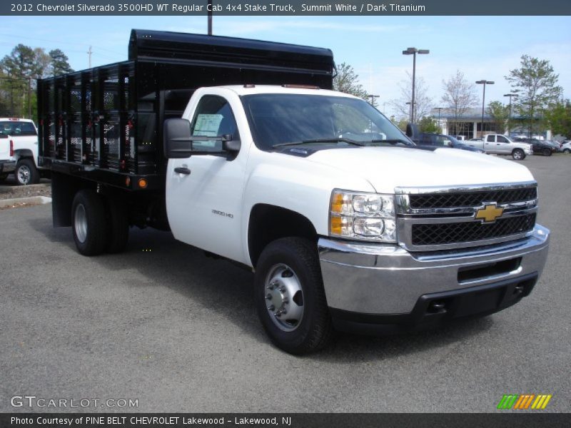 Summit White / Dark Titanium 2012 Chevrolet Silverado 3500HD WT Regular Cab 4x4 Stake Truck