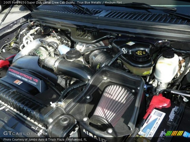 True Blue Metallic / Medium Flint 2005 Ford F350 Super Duty Lariat Crew Cab Dually