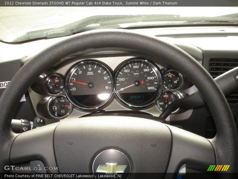 Summit White / Dark Titanium 2012 Chevrolet Silverado 3500HD WT Regular Cab 4x4 Stake Truck