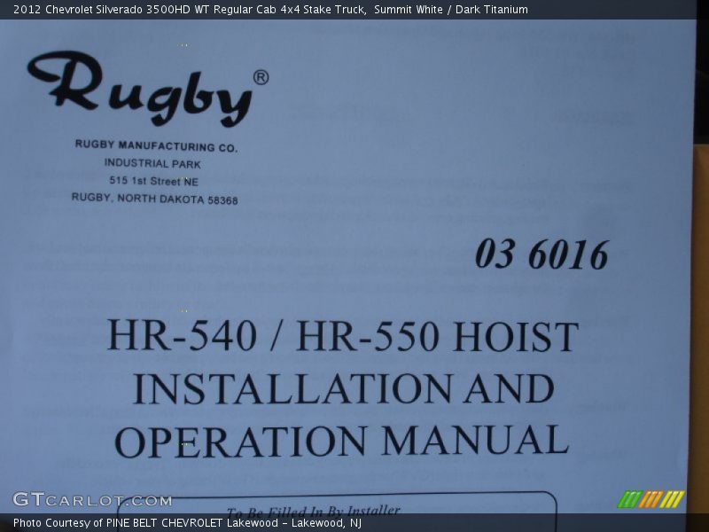 Summit White / Dark Titanium 2012 Chevrolet Silverado 3500HD WT Regular Cab 4x4 Stake Truck