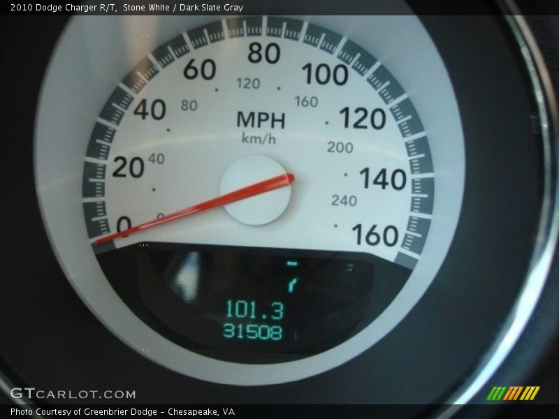 Stone White / Dark Slate Gray 2010 Dodge Charger R/T