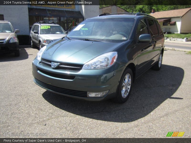 Aspen Green Pearl / Fawn Beige 2004 Toyota Sienna XLE AWD