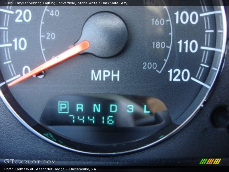 Stone White / Dark Slate Gray 2005 Chrysler Sebring Touring Convertible