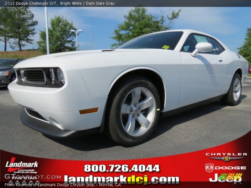 Bright White / Dark Slate Gray 2012 Dodge Challenger SXT
