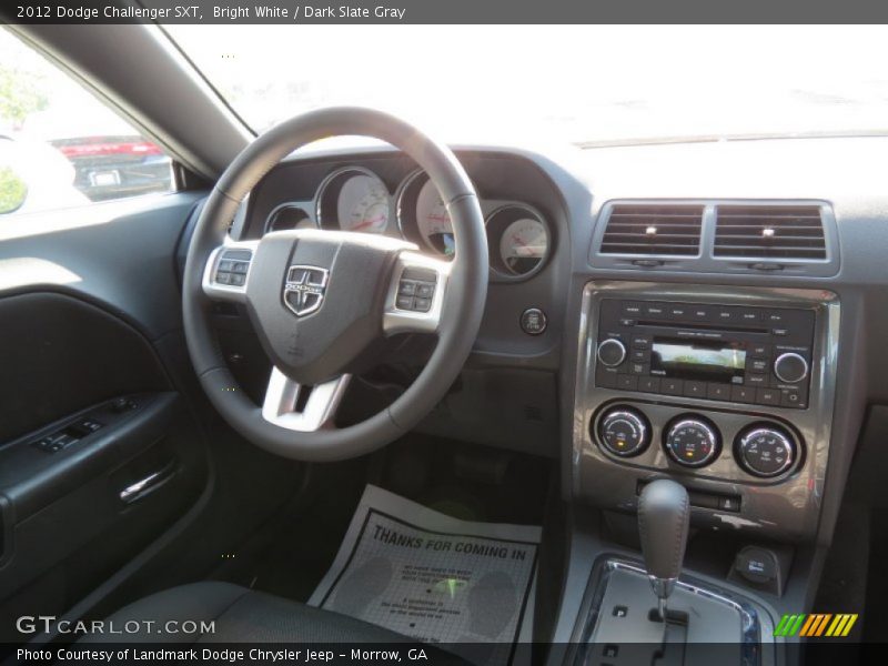 Bright White / Dark Slate Gray 2012 Dodge Challenger SXT