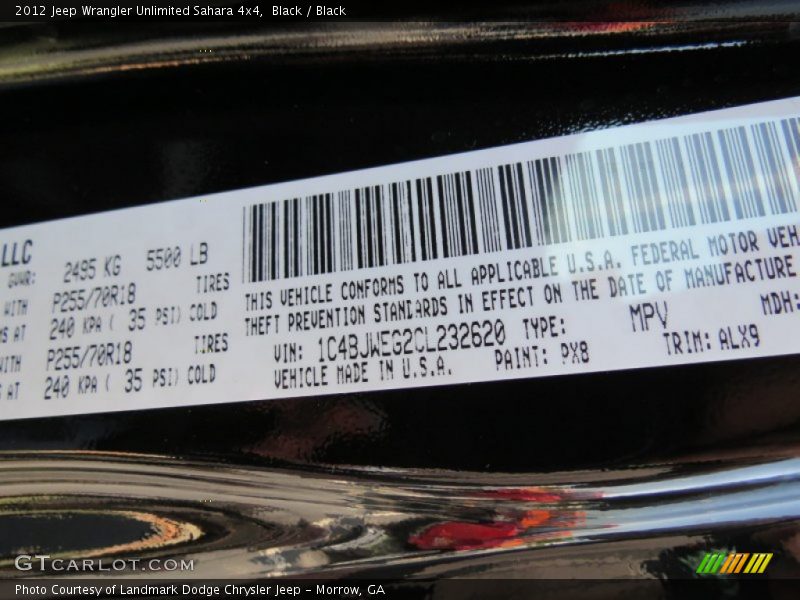 Black / Black 2012 Jeep Wrangler Unlimited Sahara 4x4
