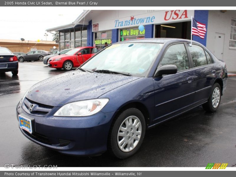 Eternal Blue Pearl / Gray 2005 Honda Civic LX Sedan