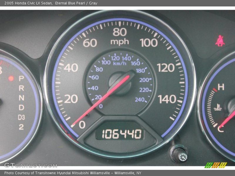 Eternal Blue Pearl / Gray 2005 Honda Civic LX Sedan