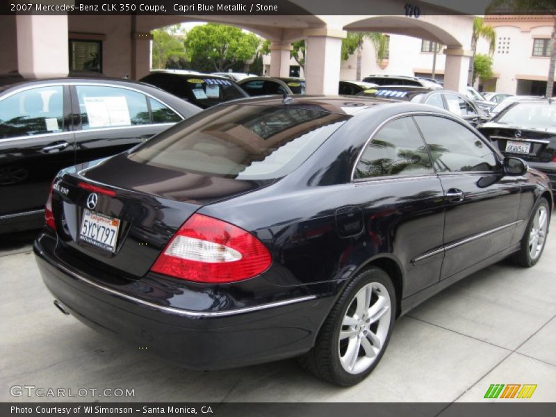 Capri Blue Metallic / Stone 2007 Mercedes-Benz CLK 350 Coupe