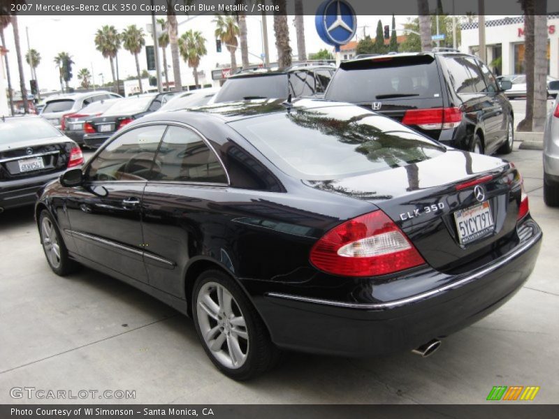 Capri Blue Metallic / Stone 2007 Mercedes-Benz CLK 350 Coupe