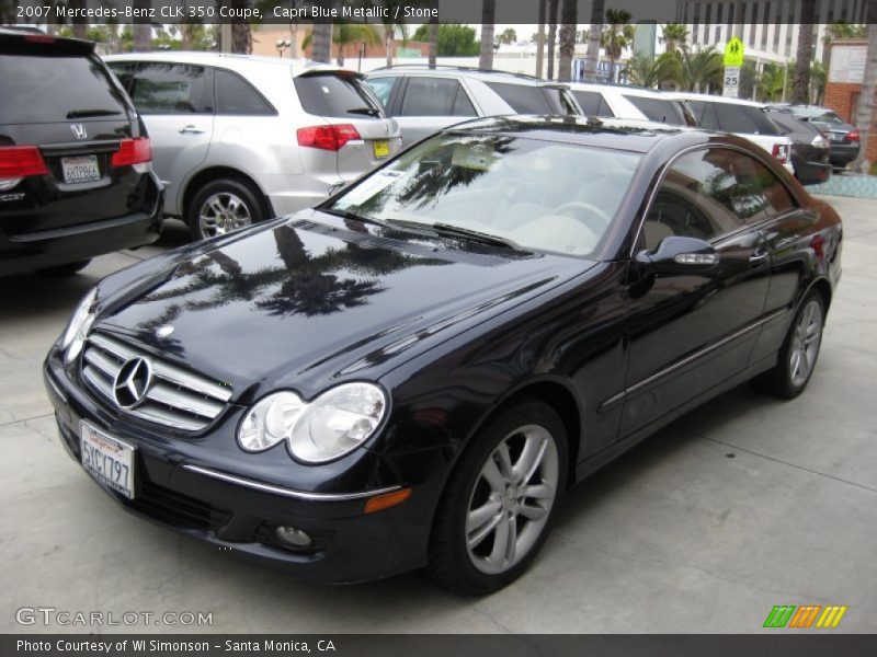 Capri Blue Metallic / Stone 2007 Mercedes-Benz CLK 350 Coupe