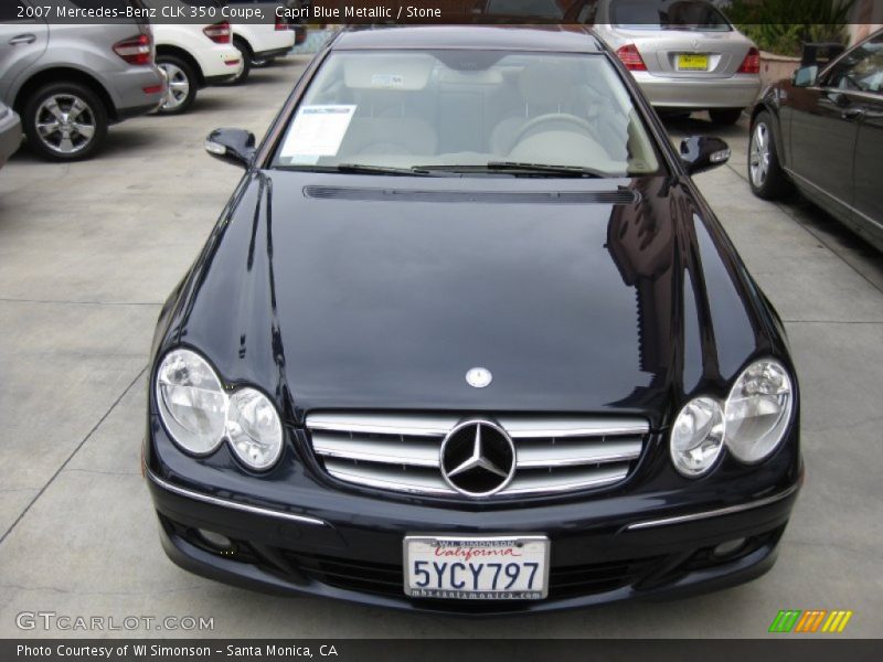 Capri Blue Metallic / Stone 2007 Mercedes-Benz CLK 350 Coupe