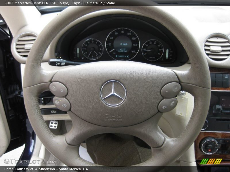 Capri Blue Metallic / Stone 2007 Mercedes-Benz CLK 350 Coupe